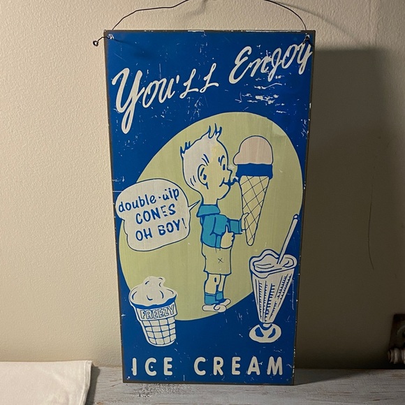 Metal Ice cream sign ice cream shop ice cream parlor food truck - Picture 1 of 4